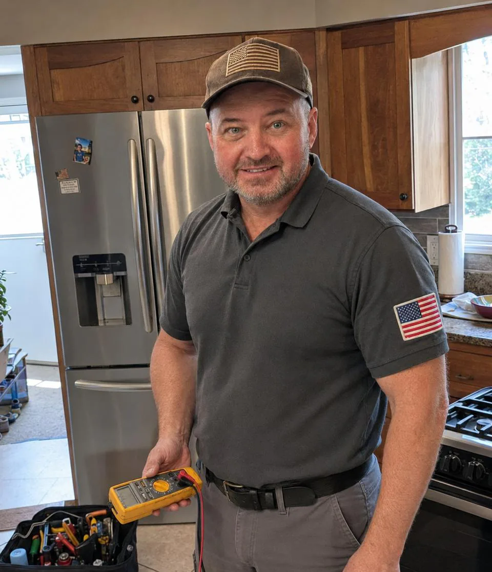 Vlad, El Cajon Appliance technician, standing in a modern kitchen ready to install and repair appliances